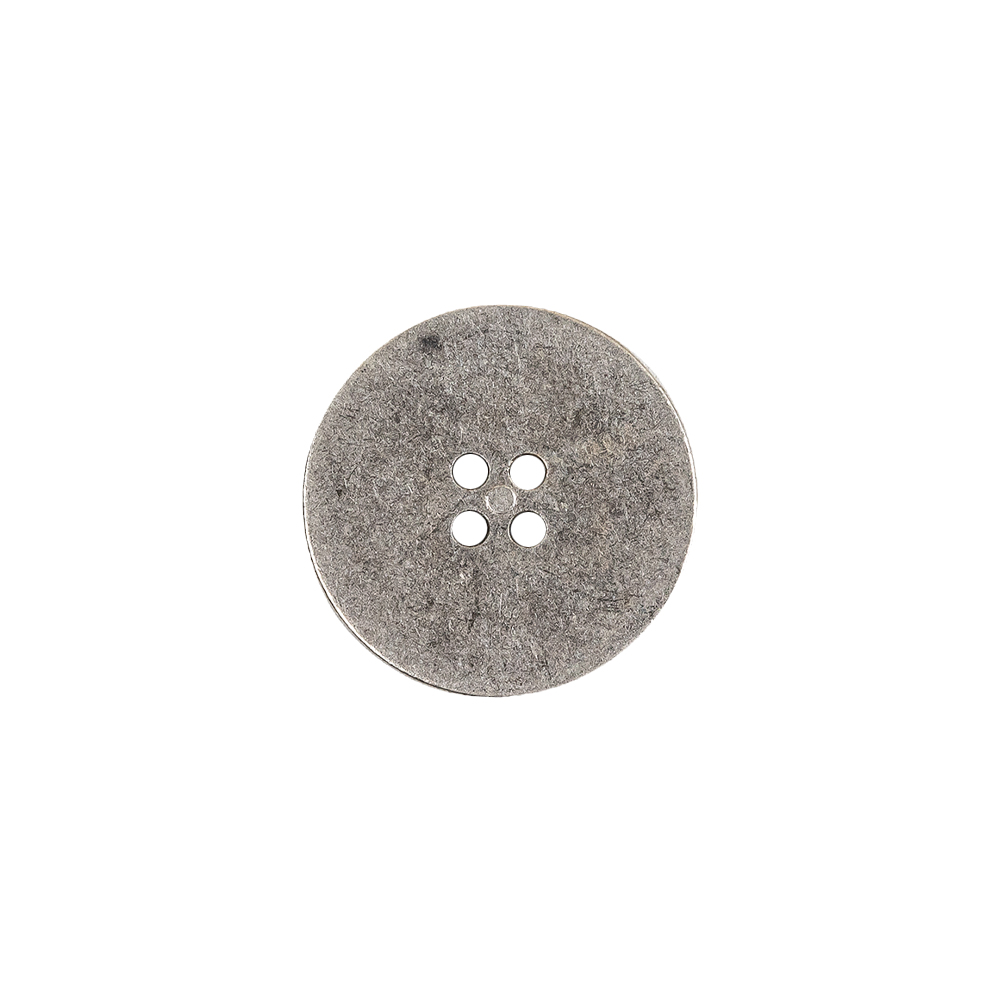 Weathered Silver Narrow Rim Low Convex 4-Hole Metal Button – 24L/15mm Weathered Silver Narrow Rim Low Convex 4-Hole Metal Button – 24L/15mm