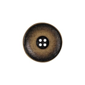 Weathered Brass Narrow Rim Low Convex 4-Hole Metal Button – 32L/20mm Weathered Brass Narrow Rim Low Convex 4-Hole Metal Button – 32L/20mm