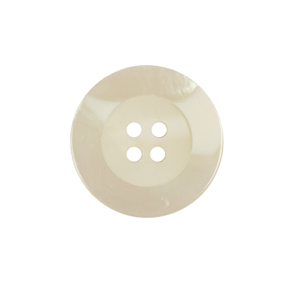 White Iridescent Low Rim 4 Hole Plastic Button with Matte Center – 36L/23mm White Iridescent Low Rim 4 Hole Plastic Button with Matte Center – 36L/23mm