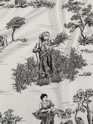 Black and White Classic Toile de Jouy Viscose Batiste Black and White Classic Toile de Jouy Viscose Batiste