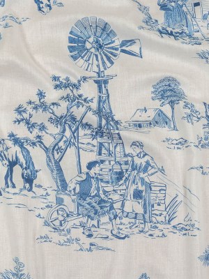 Cotton Voile – Cobalt and White Class Toile de Jouy Cotton Voile – Cobalt and White Class Toile de Jouy
