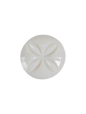 Italian White Floral Etched Shank Back Button – 24L/15mm Italian White Floral Etched Shank Back Button – 24L/15mm