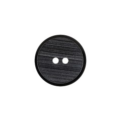 Black Ribbed 2-Hole Plastic Button – 28L/18mm Black Ribbed 2-Hole Plastic Button – 28L/18mm