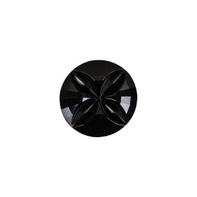 Italian Black Floral Etched Shank Back Button – 24L/15mm Italian Black Floral Etched Shank Back Button – 24L/15mm