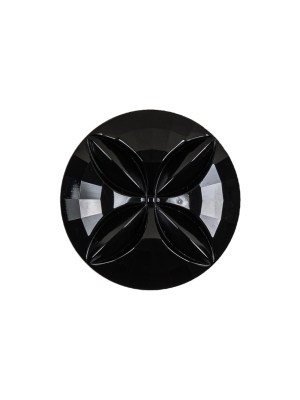 Italian Black Floral Etched Shank Back Button – 30L/19mm Italian Black Floral Etched Shank Back Button – 30L/19mm