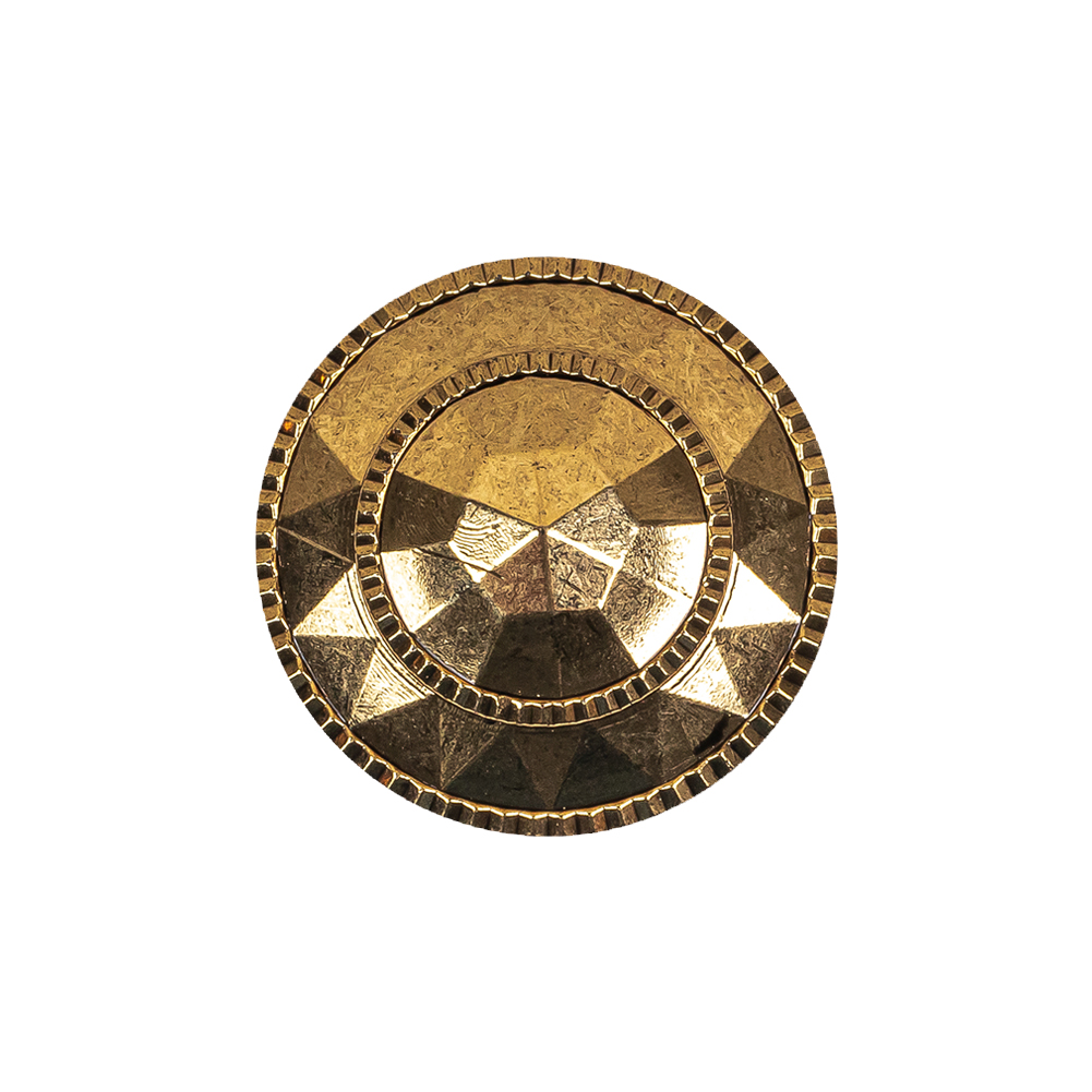 Gold Fancy Faceted Shank Back Plastic Button – 36L/23mm Gold Fancy Faceted Shank Back Plastic Button – 36L/23mm