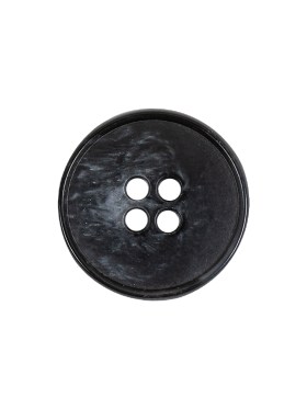 Black and Gray Swirled Low Convex Narrow Rim 4-Hole Plastic Button – 32L/20mm Black and Gray Swirled Low Convex Narrow Rim 4-Hole Plastic Button – 32L/20mm