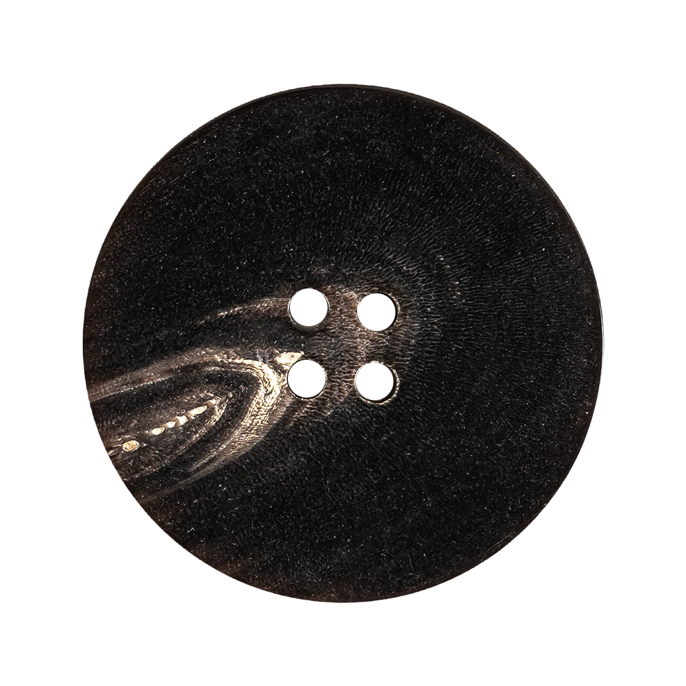 Black and Beige Woodgrain Swirls 4-Hole Plastic Button – 48L/30.5mm Black and Beige Woodgrain Swirls 4-Hole Plastic Button – 48L/30.5mm