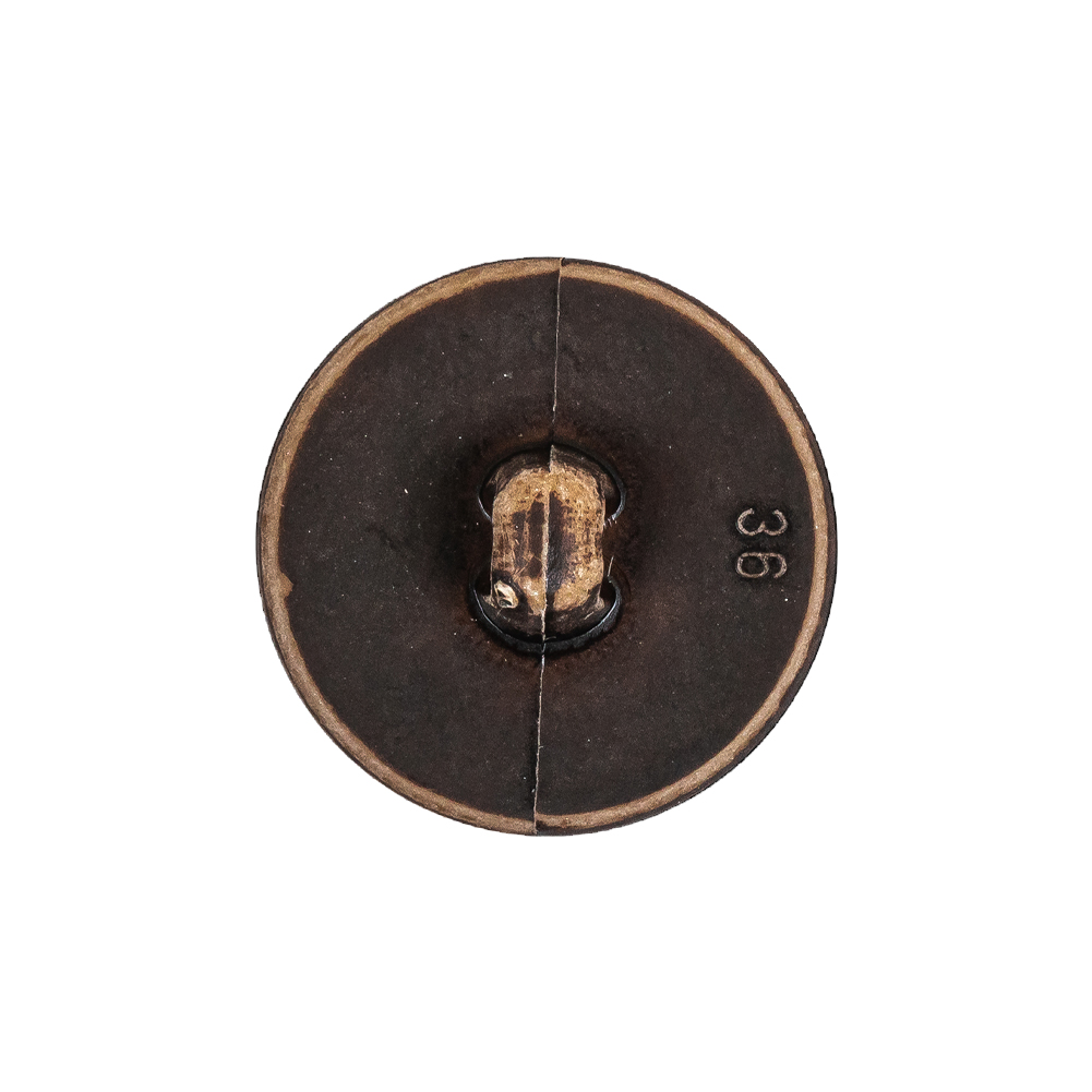 Italian Dark Brown Knotted Leather-Look Shank Back Plastic Button – 36L/23mm Italian Dark Brown Knotted Leather-Look Shank Back Plastic Button – 36L/23mm