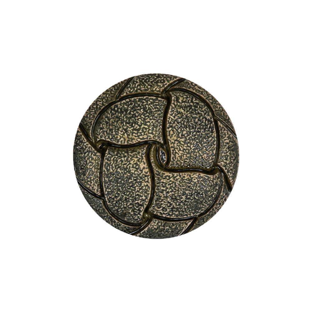 Italian Dusty Olive Knotted Leather-Look Shank Back Plastic Button – 36L/23mm Italian Dusty Olive Knotted Leather-Look Shank Back Plastic Button – 36L/23mm