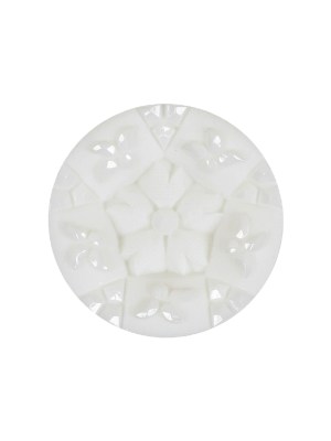 Italian White Concave Floral Molded Shank Back Plastic Button – 36L/23mm Italian White Concave Floral Molded Shank Back Plastic Button – 36L/23mm
