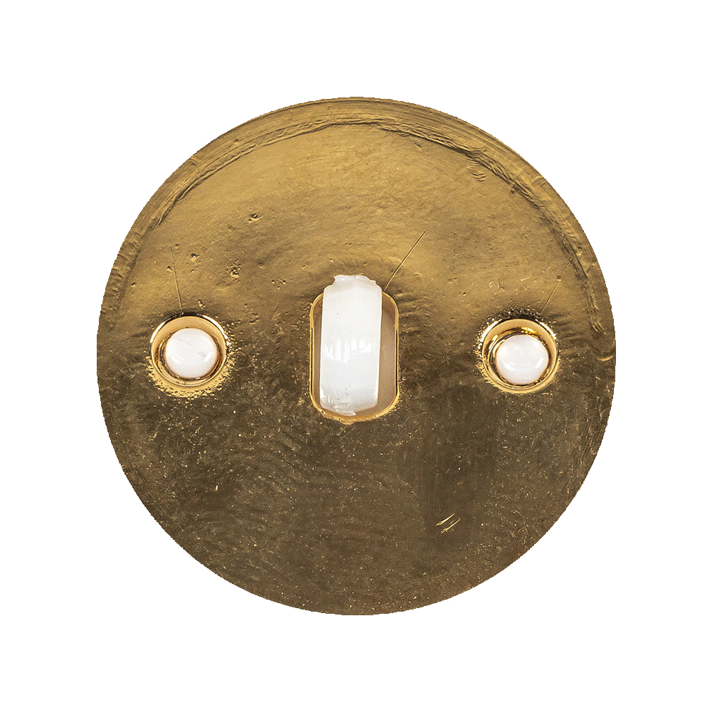 Italian Gold and White Dual Striped Plastic Shank Back Button – 44L/28mm Italian Gold and White Dual Striped Plastic Shank Back Button – 44L/28mm