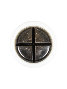 Italian White and Antique Bronze Plus Sign Plastic Shank Back Button – 36L/23mm Italian White and Antique Bronze Plus Sign Plastic Shank Back Button – 36L/23mm