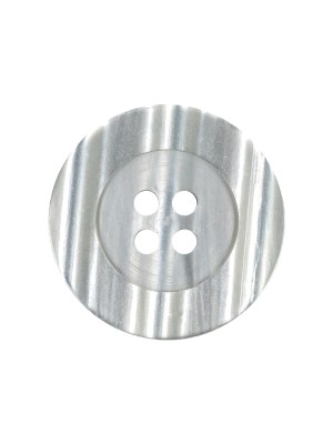 Silvery Gray Shining Stripes Wide Rim 4-Hole Plastic Button – 36L/23mm Silvery Gray Shining Stripes Wide Rim 4-Hole Plastic Button – 36L/23mm