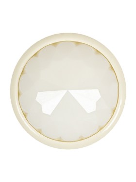 Italian White Faceted Dome Self Back Plastic Button – 40L/25.5mm Italian White Faceted Dome Self Back Plastic Button – 40L/25.5mm