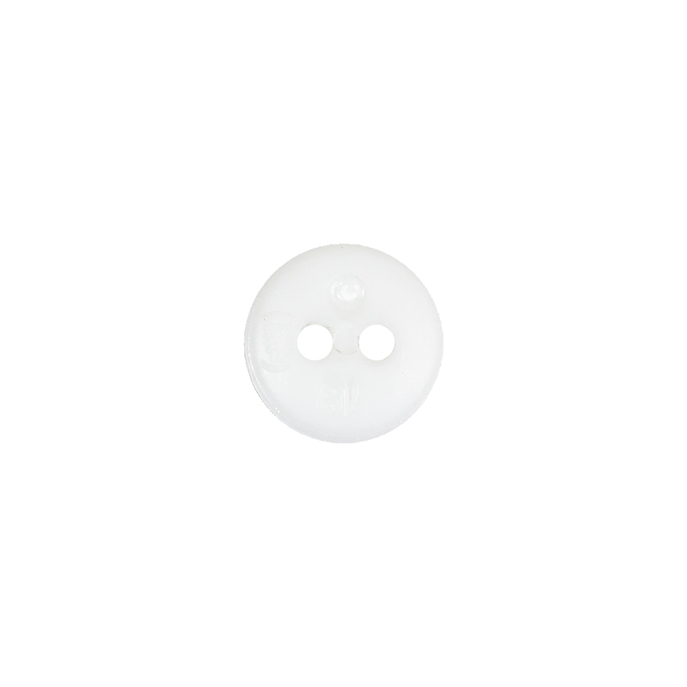 White Sawtooth Rim Plastic 2-Hole Button - 18L/11.5mm