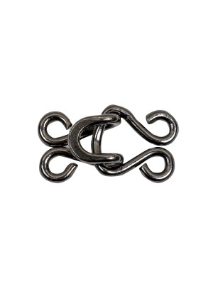 Gunmetal Hook and Eye Closure – 0.375″ x 0.8125″ Gunmetal Hook and Eye Closure – 0.375″ x 0.8125″