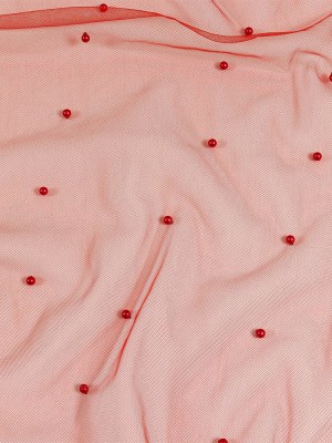 Beaded Tulle – Red – Sylvie Collection Beaded Tulle – Red – Sylvie Collection