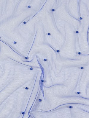 Beaded Tulle – Cobalt – Sylvie Collection Beaded Tulle – Cobalt – Sylvie Collection