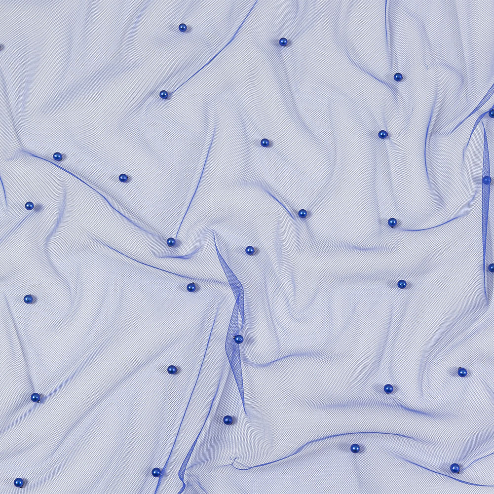 Beaded Tulle – Cobalt – Sylvie Collection Beaded Tulle – Cobalt – Sylvie Collection