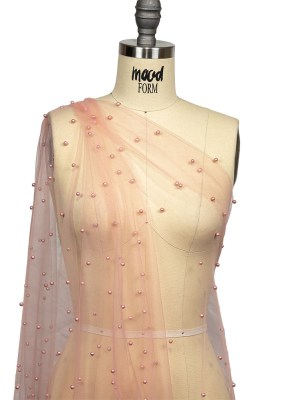 Beaded Tulle – Coral Haze – Sylvie Collection Beaded Tulle – Coral Haze – Sylvie Collection