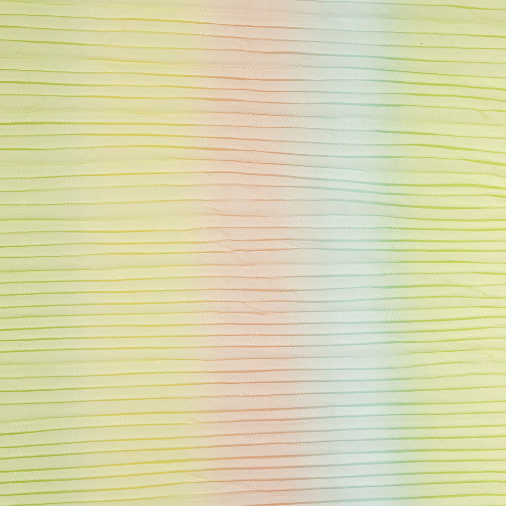 Green, Yellow and Orange Ombre Stripes Pleated Tulle Green, Yellow and Orange Ombre Stripes Pleated Tulle