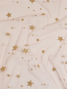 Starry Glitter Tulle – Pale Pink Starry Glitter Tulle – Pale Pink