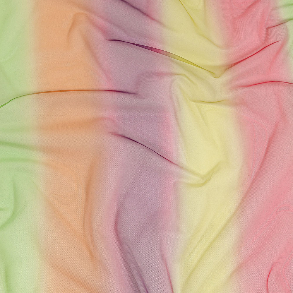 Ombre Stripes Shadow Tulle – Yellow, Green and Pink Ombre Stripes Shadow Tulle – Yellow, Green and Pink