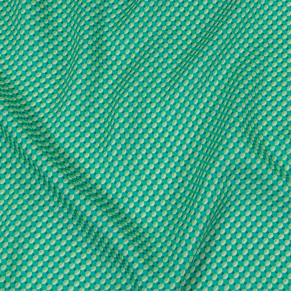 Teal and Lime Geometric Medium Weight Linen Woven Teal and Lime Geometric Medium Weight Linen Woven