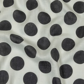 Black and White Big Polka Dots Medium Weight Linen Woven Black and White Big Polka Dots Medium Weight Linen Woven