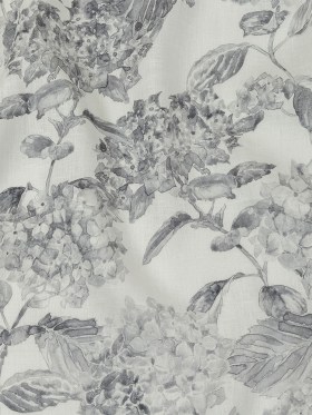 Gray and White Hydrangeas Medium Weight Linen Woven Gray and White Hydrangeas Medium Weight Linen Woven