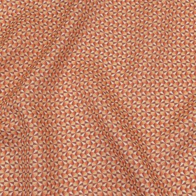 Orange, Pink and Dark Red Hexagon Pinwheels Medium Weight Linen Woven Orange, Pink and Dark Red Hexagon Pinwheels Medium Weight Linen Woven