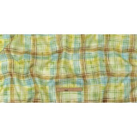 Yellow, Blue and Brown Watercolor Plaid Medium Weight Linen Woven Yellow, Blue and Brown Watercolor Plaid Medium Weight Linen Woven