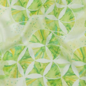 Green and Yellow Watercolor Medallions Medium Weight Linen Woven Green and Yellow Watercolor Medallions Medium Weight Linen Woven