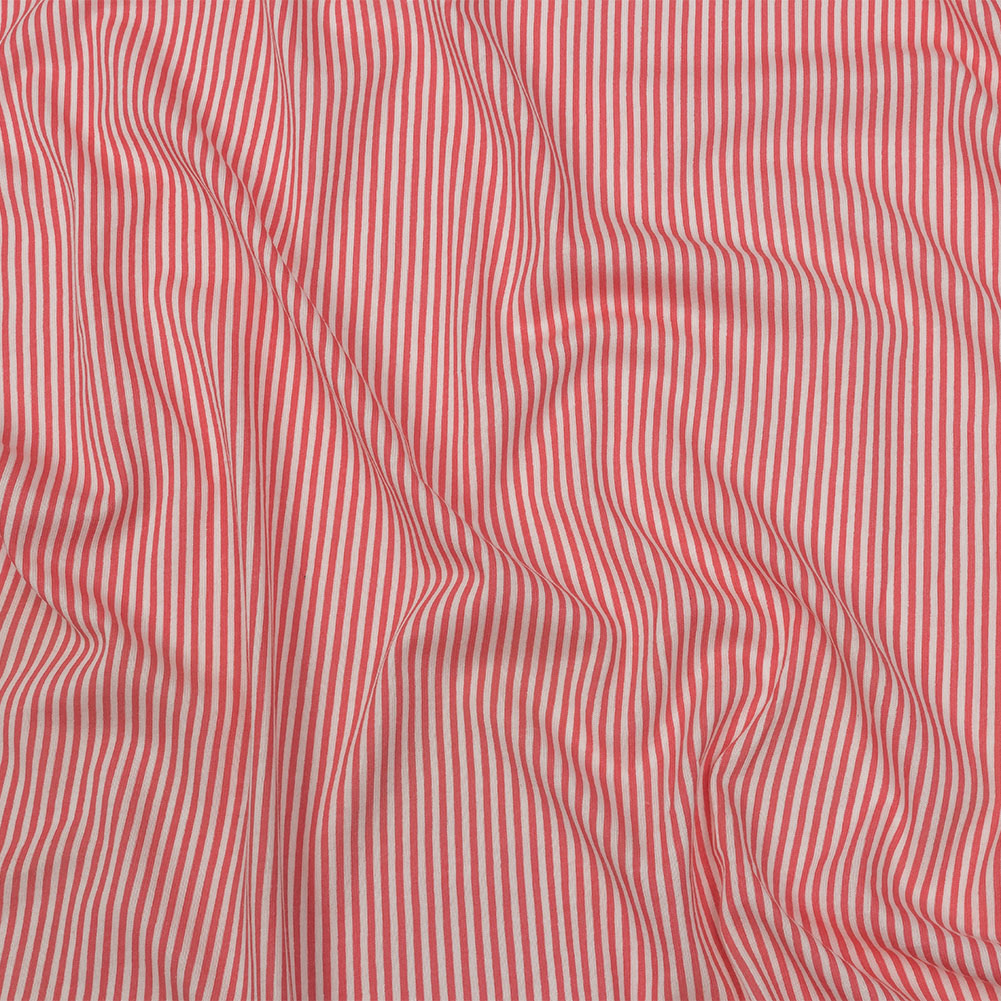 Bubblegum and White Candy Striped Cotton and Rayon Jersey Bubblegum and White Candy Striped Cotton and Rayon Jersey