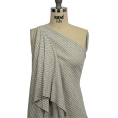 Heathered Gray and White Striped Cotton 1×1 Rib Knit Heathered Gray and White Striped Cotton 1×1 Rib Knit