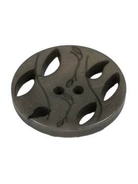 Olive Green Vines and Leaf Cutouts 2-Hole Plastic Button – 40L/25.5mm Olive Green Vines and Leaf Cutouts 2-Hole Plastic Button – 40L/25.5mm