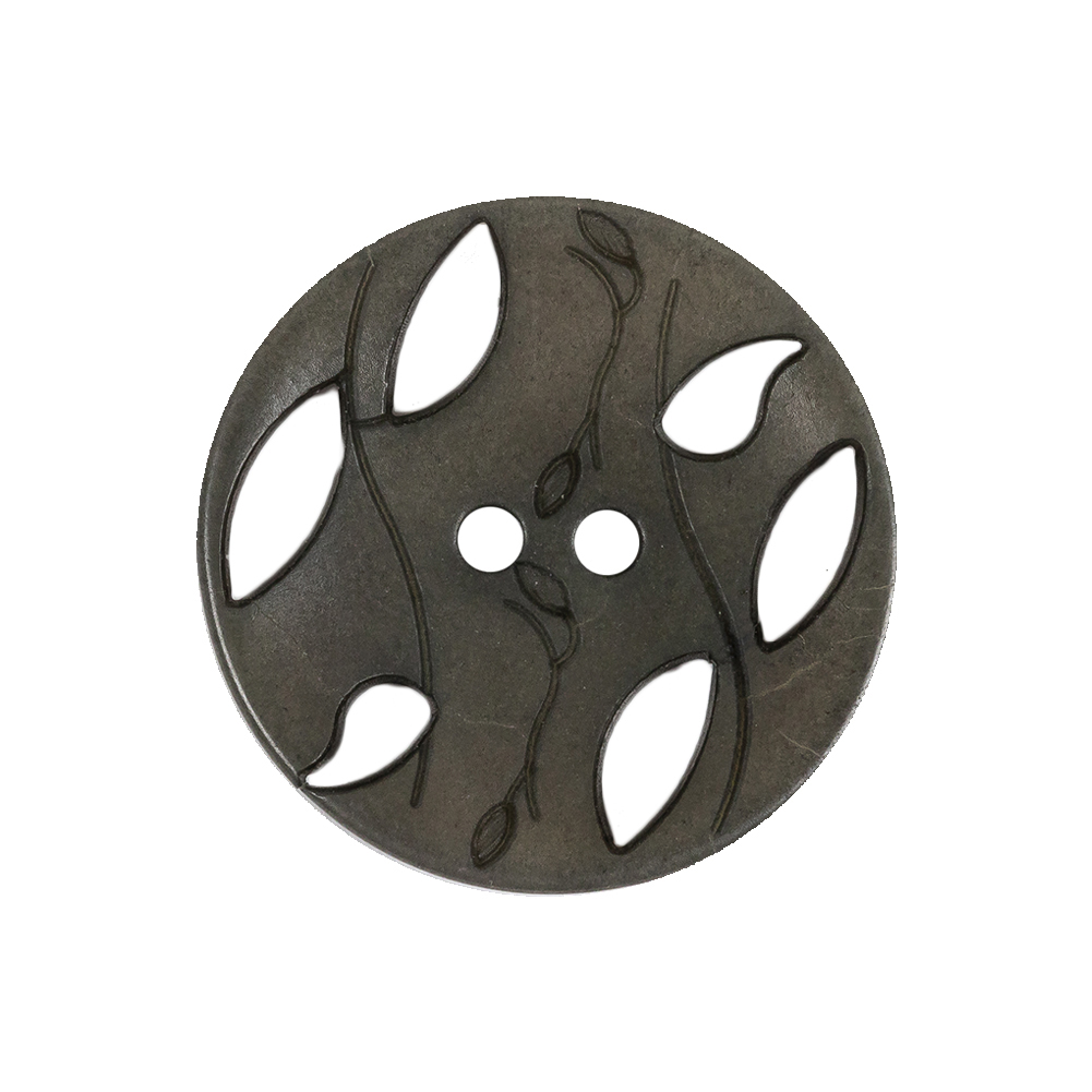 Olive Green Vines and Leaf Cutouts 2-Hole Plastic Button – 40L/25.5mm Olive Green Vines and Leaf Cutouts 2-Hole Plastic Button – 40L/25.5mm
