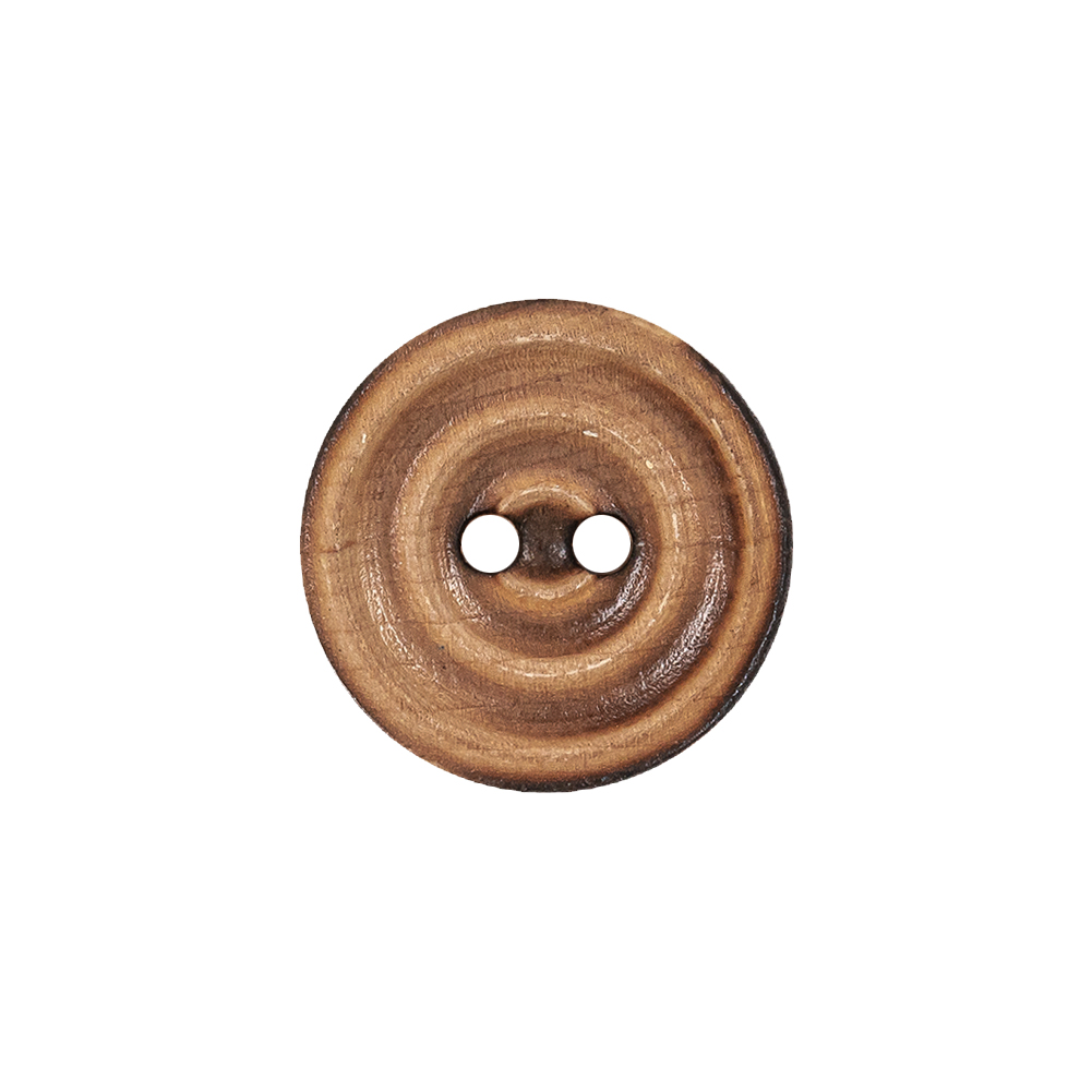 Natural Scorched Concentric Ripples 2-Hole Wood Button – 30L/19mm Natural Scorched Concentric Ripples 2-Hole Wood Button – 30L/19mm