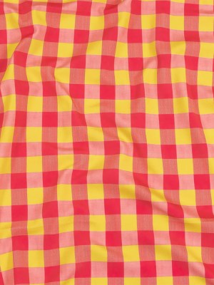 Hot Pink and Yellow Checks UV Protective Compression Swimwear Tricot with Aloe Vera Microcapsules Hot Pink and Yellow Checks UV Protective Compression Swimwear Tricot with Aloe Vera Microcapsules