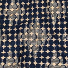 Insignia Blue and Cream Moon Phases UV Protective Compression Swimwear Tricot with Aloe Vera Microcapsules Insignia Blue and Cream Moon Phases UV Protective Compression Swimwear Tricot with Aloe Vera Microcapsules