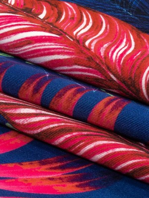 True Blue, Pink and Green Foliage UV Protective Compression Swimwear Tricot with Aloe Vera Microcapsules True Blue, Pink and Green Foliage UV Protective Compression Swimwear Tricot with Aloe Vera Microcapsules