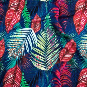 True Blue, Pink and Green Foliage UV Protective Compression Swimwear Tricot with Aloe Vera Microcapsules True Blue, Pink and Green Foliage UV Protective Compression Swimwear Tricot with Aloe Vera Microcapsules