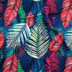 True Blue, Pink and Green Foliage UV Protective Compression Swimwear Tricot with Aloe Vera Microcapsules True Blue, Pink and Green Foliage UV Protective Compression Swimwear Tricot with Aloe Vera Microcapsules