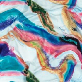 Compression Swimwear Tricot, UV Protective with Aloe Vera Microcapsules – Pale Blue and Rainbow Marbled – Caye Collection Compression Swimwear Tricot, UV Protective with Aloe Vera Microcapsules – Pale Blue and Rainbow Marbled – Caye Collection