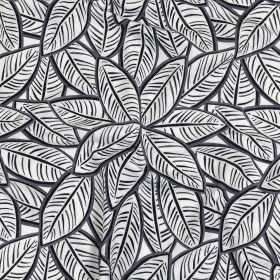White, Folkstone Gray and Black Leaves UV Protective Compression Swimwear Tricot with Aloe Vera Microcapsules White, Folkstone Gray and Black Leaves UV Protective Compression Swimwear Tricot with Aloe Vera Microcapsules