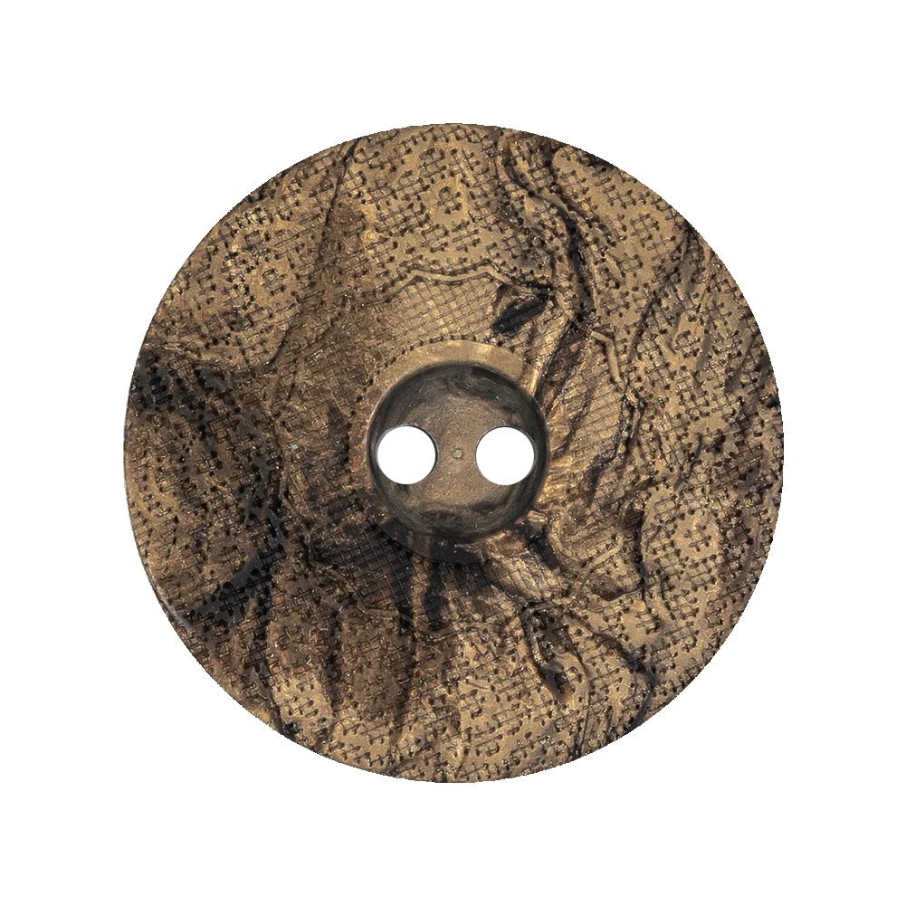 Italian Brown and Tan Wood-Look Lacy Textured Wide Rim 2-Hole Plastic Button – 44L/28mm Italian Brown and Tan Wood-Look Lacy Textured Wide Rim 2-Hole Plastic Button – 44L/28mm