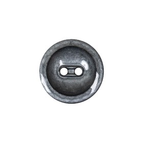 Cool Gray and Black Enamel-Look 2-Hole Plastic Dish Button – 30L/19mm Cool Gray and Black Enamel-Look 2-Hole Plastic Dish Button – 30L/19mm