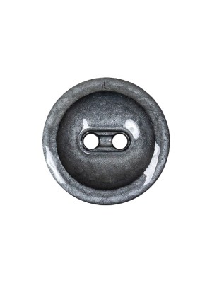 Cool Gray and Black Enamel-Look 2-Hole Plastic Dish Button – 30L/19mm Cool Gray and Black Enamel-Look 2-Hole Plastic Dish Button – 30L/19mm