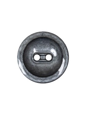 Cool Gray and Black Enamel-Look 2-Hole Plastic Dish Button – 30L/19mm Cool Gray and Black Enamel-Look 2-Hole Plastic Dish Button – 30L/19mm